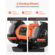 Load image into Gallery viewer, SucceBuy Bench Grinder 6inch Single Speed Bench Grinder High-Speed Table Grinders with Induction Motor 36/60-Grit Grinding Wheel - AMOCART