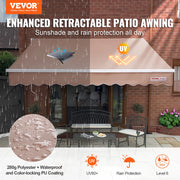 Load image into Gallery viewer, SucceBuy Manual Retractable Awning Outdoor Retractable Sun Shade Water-Resistant Polyester Patio Door Window for Backyard - AMOCART