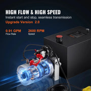 Load image into Gallery viewer, SucceBuy Hydraulic Pump 4/10/20 Quart Hydraulic Power Unit Single Acting Dump Trailer Pump DC 12V Hydraulic Pump for Car Lifting