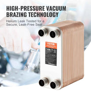 Load image into Gallery viewer, Amocart Heat Exchanger 5"x 12" 80 Plates Brazed Plate Stainless Steel For Floor Heating Water Heating Snow Melting Beer Cooling