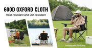 Bild in Galerie-Viewer laden, Amocart Camping Folding Chair for Adults Portable Quad Lumbar Back Padded Arm Chairs with Side Pockets for Beach, Lawn, Picnic