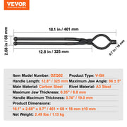 Bild in Galerie-Viewer laden, Amocart Blacksmith Tongs 18” V-Bit Bolt Tongs Wolf Jaw Tongs Z V-Bit Tongs and Gripping Tongs Carbon Steel Forge Tongs