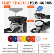 Load image into Gallery viewer, SucceBuy Wet Polisher 800W Concrete Grinder w/ 6 Variable Speed and 7 Polishing Kits Wet Grinder Machine for Polishing Grinding - AMOCART