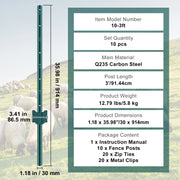 Bild in Galerie-Viewer laden, Amocart Fence Post T-Post Heavy Duty Metal Fence Post Sturdy Steel Fence Stakes for Garden Yard Lawn Farms Outdoor Wire Fencing