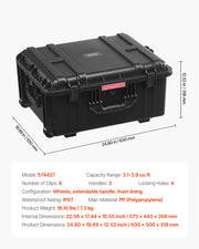 Load image into Gallery viewer, SucceBuy IP67 Weatherproof Hard Case Heavy Duty Protective Case w/ Pre-cut Foam and Handles for Travel Hunting Military Cameras - AMOCART