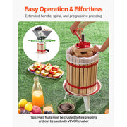 Load image into Gallery viewer, SucceBuy 4.75 Gal/18L Fruit Wine Press Solid Wood Basket w/ 8 Blocks Heavy Duty Manual Juice Maker with Handle for Kitchen Home - AMOCART