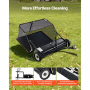 Load image into Gallery viewer, SucceBuy 52 in Tow Behind Lawn Sweeper 26 cu.ft. Yard Sweeper Adjustable Sweeping Height with Dumping Rope for Grass Clippings - AMOCART