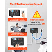 Load image into Gallery viewer, Amocart Manual EV Charging Switch for Dryer & EV 24A Max 240V with Circuit Breaker Real-Time Display Hand-Operated Selector ETL