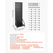 Load image into Gallery viewer, SucceBuy Standing Pegboard Display with Casters & 30 Hooks Thickened Steel Peg Board Panel for Retail Store Jewelry Shop