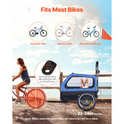 Charger l'image dans la visionneuse de galerie, SucceBuy Dog Bike Trailer Supports up to 88 lbs 2-in-1 Pet Stroller Cart Bicycle Carrier for Dogs Easy Folding Frame with Wheel