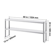 Load image into Gallery viewer, SucceBuy Stainless Steel kitchen worktable Overshelf with Height Adjustable Overshelf Prep Work Table for Kitchen Restaurant