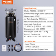 Load image into Gallery viewer, SucceBuy 80 Gallon Air Compressor 6.5HP 145PSI Oil Free Air Compressor Ultra Quiet Compressor for Industrial Sites Auto Repair
