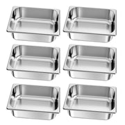Load image into Gallery viewer, SucceBuy 2 4 6Pack Stainless Steam Hotel Pan 1/2 Size Table Steam Pan 2.5-6inch Deep Anti Jam Restaurant Supplies Catering - AMOCART