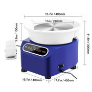 Load image into Gallery viewer, SucceBuy Pottery Wheel 11 inch Pottery Forming 450W Electric Wheel for Pottery Direct Drive Ceramic Wheel for DIY Art Craft Blue