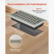 Load image into Gallery viewer, Amocart 4 x 10 Inch Floor Registers Vent Grilles HVAC Heavy-Duty Walkable Iron Floor Vents with Metal Damper for Home & Office
