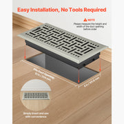 Charger l'image dans la visionneuse de galerie, Amocart 4 x 10 Inch Floor Registers Vent Grilles HVAC Heavy-Duty Walkable Iron Floor Vents with Metal Damper for Home & Office