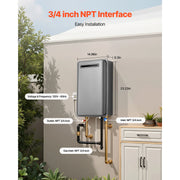 Load image into Gallery viewer, Gas Propane Tankless Water Heater 5.3/8 Gal Outdoor 120000 BTU Instant Hot Water HeaterSmart Temperature Control for House
