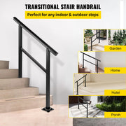 Load image into Gallery viewer, Amocart Outdoor Handrail 165LBS Load Aluminum 36 x 35\" Outdoor Stair Railing Handrail Fits 2-3 Steps with Screw K for Home