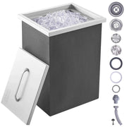 Load image into Gallery viewer, Amocart Ice Chest Stainless Steel Ice Cooler Commercial Ice Bin with Cover Outdoor Kitchen Ice Bar Drain-pipe and Drain Plug
