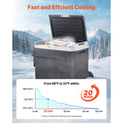 Bild in Galerie-Viewer laden, SucceBuy 12 Volt Car Refrigerator 60L/78L Car Fridge Portable Electric Cooler with Wheels and Handle for Outdoor Camping Travel