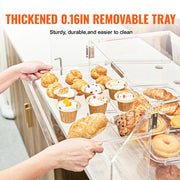 Load image into Gallery viewer, SucceBuy 2/3-Tier Commercial Acrylic Pastry Bakery Display Case with Rear Door Access & Removable Shelves for Donut Bagels Cake