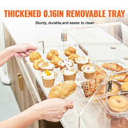 Charger l'image dans la visionneuse de galerie, Amocart 2/3-Tier Commercial Acrylic Pastry Bakery Display Case with Rear Door Access & Removable Shelves for Donut Bagels Cake