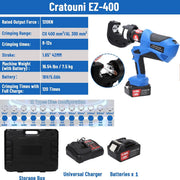 Load image into Gallery viewer, EZ-300 EZ-400 Electric Hydraulic Plier w Battery Handheld Rechargeable Cable Copper Aluminum Terminal Crimping Tool & 12Set Mold