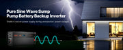 Load image into Gallery viewer, Amocart Sump Pump Battery Backup System 1500W / 3000W Auto Switches to Battery Inverter for Continuous Sump Pump Operation
