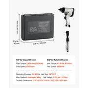Load image into Gallery viewer, SucceBuy 1/2" Air Impact Wrench & 3/8" Ratchet Wrench Combo 19 Pieces Pro Air Tool and Accessories Kit for Auto Repair Home DIY - AMOCART