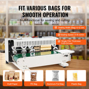 Load image into Gallery viewer, SucceBuy Automatic Horizontal Band Sealer Continuous Bag Band Sealing Machine with Count Function for 0.02-0.8 mm Plastic Bags