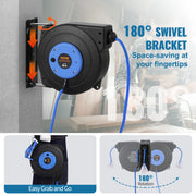 Load image into Gallery viewer, SucceBuy Retractable Extension Cord Reel 50FT Lighted Triple Tap Outlet 13Amp Circuit Breaker 180° Swivel Bracket Electrical Use - AMOCART