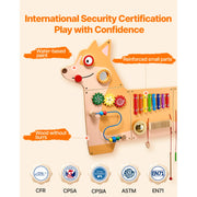 Load image into Gallery viewer, Amocart Puppy Kids Wall Busy Panels 12 Activities Board Montessori Sensory Learning Activity Center for Children Playroom Toys