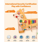 Charger l'image dans la visionneuse de galerie, Amocart Puppy Kids Wall Busy Panels 12 Activities Board Montessori Sensory Learning Activity Center for Children Playroom Toys