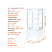 Load image into Gallery viewer, SucceBuy Refrigerated Display Case 3/7.1/9.8/17.6 Cu.Ft with LED Lighting TURBO Cooling Frost-Free Air-Cooling for Bakery Shop - AMOCART
