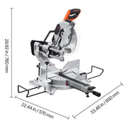 Load image into Gallery viewer, SucceBuy Sliding Compound Miter Saw 12-Inch Blade 15Amp Motor 60-Tooth Corded Double Bevel Sliding Miter Saw LED Alignment
