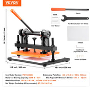 Load image into Gallery viewer, SucceBuy Leather Cutting Machine Embossing Plate Manual Die Cutter 0.47 in Pressure Stroke Leather Embossing Machine