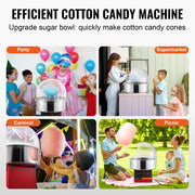 Load image into Gallery viewer, SucceBuy Electric Cotton Candy Machine Candy Floss Maker Commercial Cotton Candy Machine Stainless Steel Bowl and Sugar Scoop