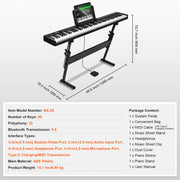 Load image into Gallery viewer, SucceBuy 88 Key Folding Keyboard Piano Bluetooth, MIDI Portable Electronic Digital Foldable Piano Rechargeable for Beginners Use