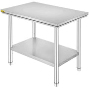 Load image into Gallery viewer, Amocart Kitchen Work Bench Commercial Catering Table Worktable with Undershelf Stainless Steel 330LBS 286LBS Restaurant Garage