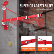 Load image into Gallery viewer, SucceBuy Electric Hoist Support Arm Swing Holder with Pole Steel Hoist Frame 180° Scaffold Winch Lifting Arm for Workshop Garage - AMOCART