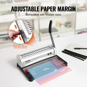 Load image into Gallery viewer, SucceBuy Binding Machine Comb Binding Machine 21Holes Binding 450 Sheets Book Binder Machine with 100 PCS 3/8'' Comb Binding Spines