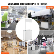 Load image into Gallery viewer, SucceBuy Promotion Counter Table Portable Tradeshow Podium Table Display Exhibition Counter Stand Booth Fair Pop Up Podium Table