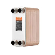 Load image into Gallery viewer, SucceBuy Heat Exchanger 5"x 12" 80 Plates Brazed Plate Stainless Steel For Floor Heating Water Heating Snow Melting Beer Cooling - AMOCART