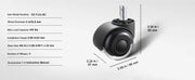 Load image into Gallery viewer, Amocart 2/3 inch Set of 5 Office Chair Wheels Replacement Computer Gaming Desk Universal Caster for Hardwood Floors and Carpet