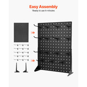 Load image into Gallery viewer, SucceBuy 1/2Sets Pegboard Display Stand 17x13in Tabletop Steel Peg Board Panel with 15 Hooks for Grocery Retail Jewelry Store - AMOCART
