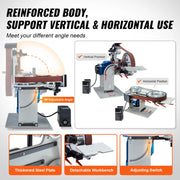 Load image into Gallery viewer, SucceBuy Belt Grinder Sander Variable Speed Belt Polisher with VFD 1500W Knife Sharpener Grinding Moulds & 3PCS Sanding Belts