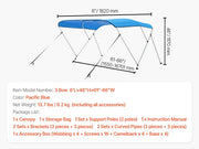 Load image into Gallery viewer, SucceBuy 3 Bow Boat Bimini Tops 600D Polyester Canopy with Aluminum Alloy Frame Waterproof Sun Shade Awning Canopy Fit for Boat