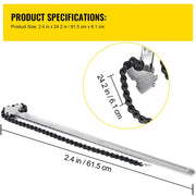 Load image into Gallery viewer, Amocart 24in Pipe Chain Wrench 6.7in Dia Capacity Carbon Steel Heavy Duty Manuel Strap Oil Fuel Filter Wrench Hand Removal Tool