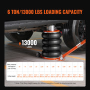Load image into Gallery viewer, Amocart 6T Air Jack, 2-5 S Pneumatic Lifting Jack with Heightened Column & Adjustable Handle Thick Rubber Pad Fit for Sedan SUV