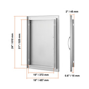 Load image into Gallery viewer, SucceBuy BBQ Access Door Stainless Steel Flush Mount Door Wall Vertical Door w/ Recessed Handle Grilling Station Outside Cabinet